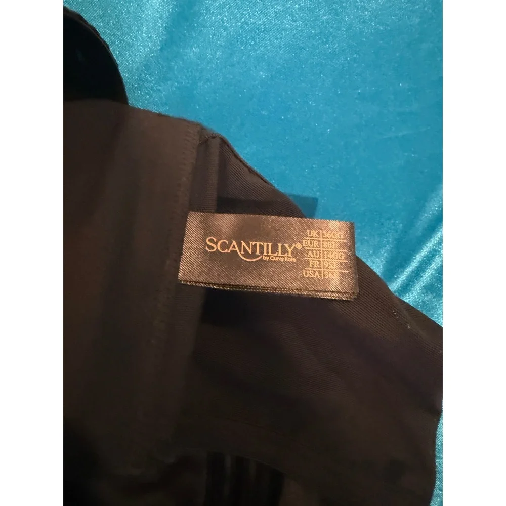 NWT Scantilly Hell For Pleather SuperPlunge Longline Bra Black US 36J